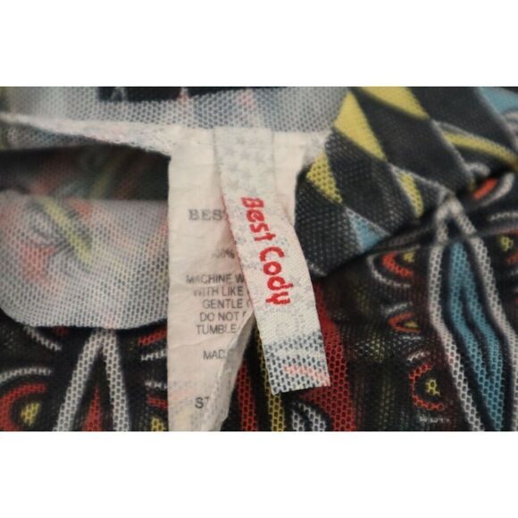 Best Cody 5020 Women's Sz M Multi 90s Vintage Sheer Aztec Print Bodysuit - Picture 4 of 9